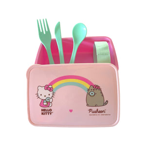 Hello Kitty Loves Pusheen Travel Flatware Container