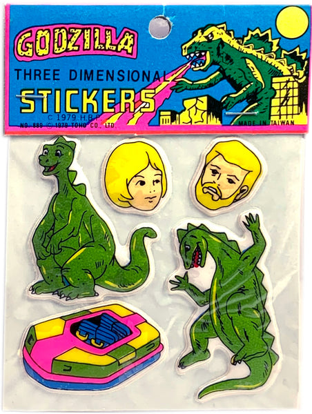 Godzilla Three Dimensional (puffy) Stickers 1979!!! Vintage-Almost Antique