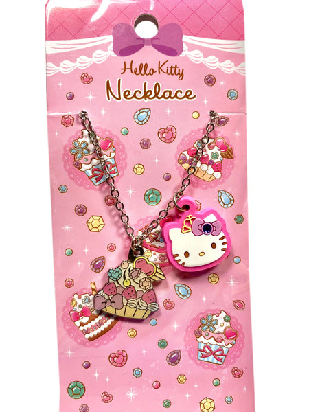 Hello Kitty Necklaces, 3 Designs, Soft Hello Kitty Face and Enameled Charm Hang From a 20" Adjustable Silver-tone Chain