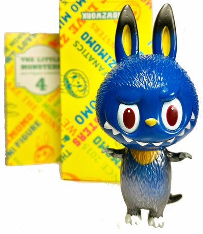Labubu/Zimomo, The Little Monsters Series 4, Dark Blue w/Graphite Body, Open Blind Box Stylized Vinyl Mini Figure, 3" Tall